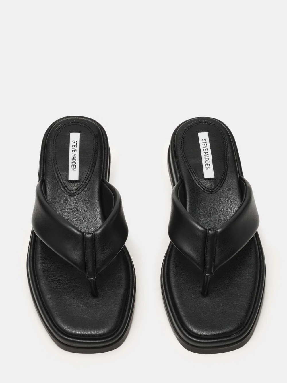 Steve Madden Black Padded Thong Sandals